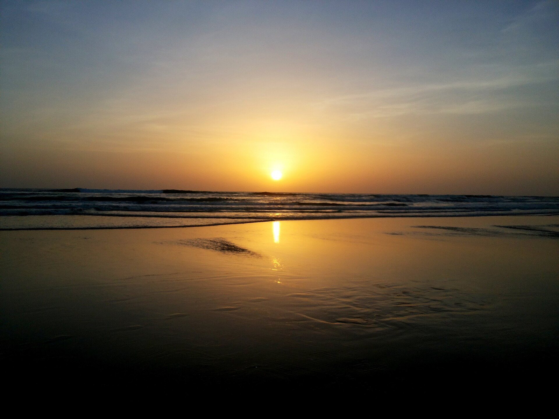 Sunset over the Goa coastline