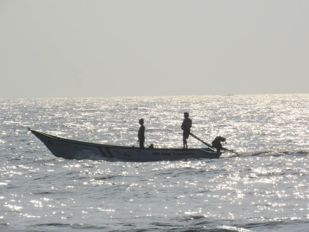 Fishing boat on open sea heading to scuba dive spot
