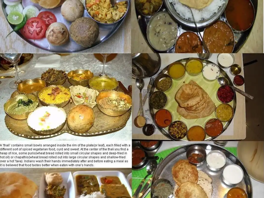 Indian veg thali lunch plate served after scuba diving